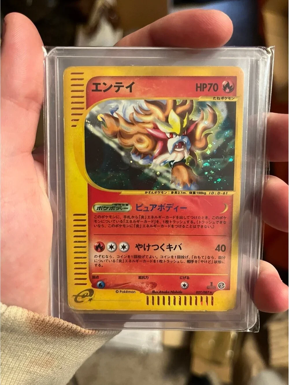 Entei 027/087 Wind from the Sea e-Series 1st Ed Japanese Pokemon Card LP